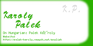 karoly palek business card